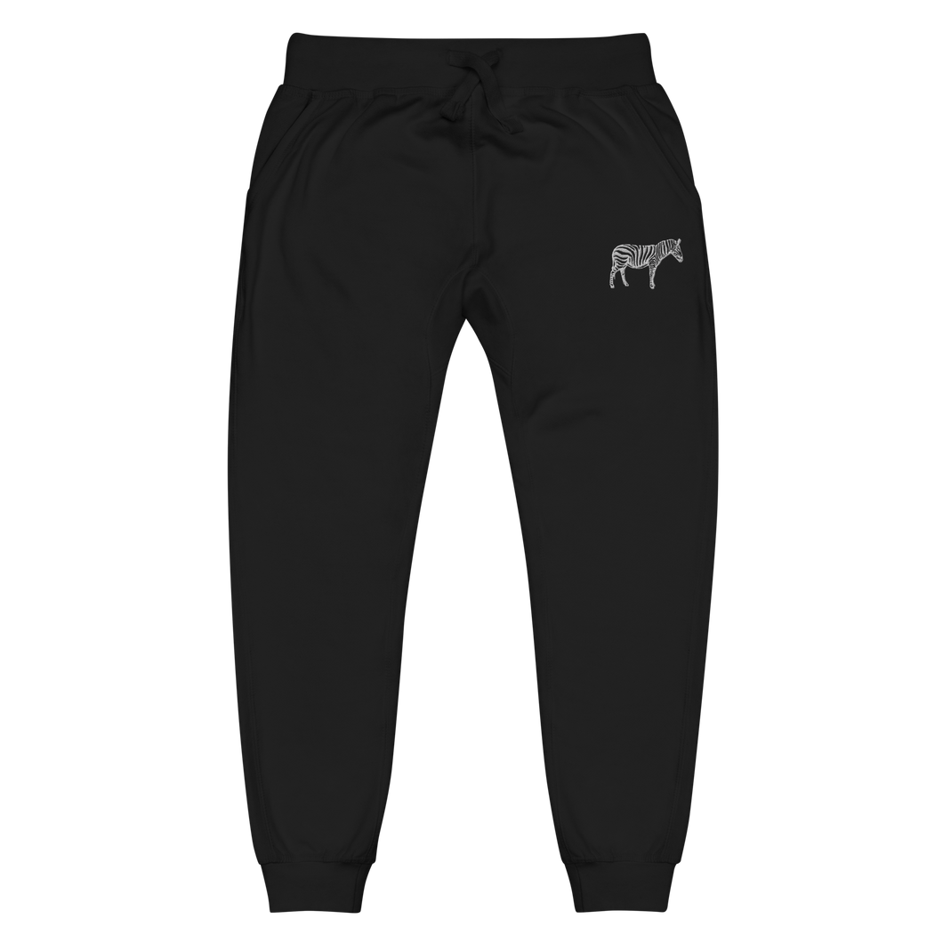 BLACK AND WHITE CLASSIC EMBROIDERED UNISEX ZEBRA SWEATS