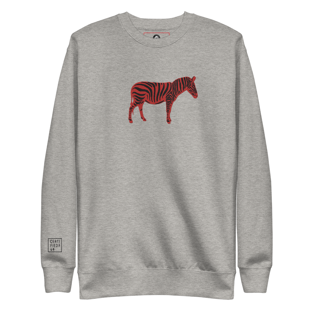 CLASSIC EMBROIDERED UNISEX ZEBRA SWEATSHIRT